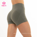 High Waist Short Leggings Sports Wear Women Fitness Running Yoga Short with Pockets